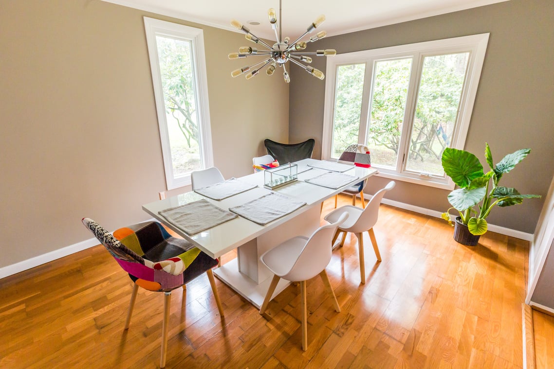 Modern Design Dining Room at Daylight